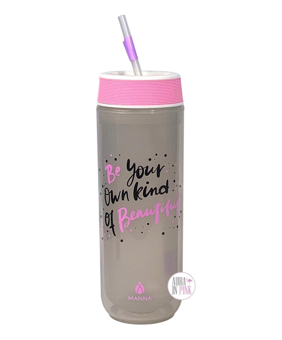 Manna Navigator Be Your Own Kind Of Beautiful Double Wall Bottle & Straw Set - Aura In Pink Inc.
