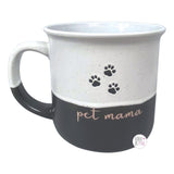 Market Finds Pet Mama Paw Prints Grey & White Speckled Camper Style Ceramic Coffee Mug & Tassel Keychain Set