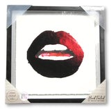 Marmont Hill Artisan Hand-Foiled Red Lips Wall Art Framed In Glass - Aura In Pink Inc.