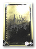 Marmont Hill Hello Gorgeous Gold Foiled Framed Art Print In Glass - Aura In Pink Inc.