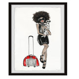 Marmont Hill I'm On My Way Fabulous Fashionista w/Dalmatian Framed Art Print In Glass - Aura In Pink Inc.