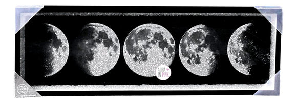 Marmont Hill Silver Glitter Moon Phases Framed Art Print In Glass 24