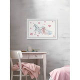 Marmont Hill Unicorn Hearts Watercolor Pastel Wall Art Print Framed in Glass 20" x 16" - Aura In Pink Inc.