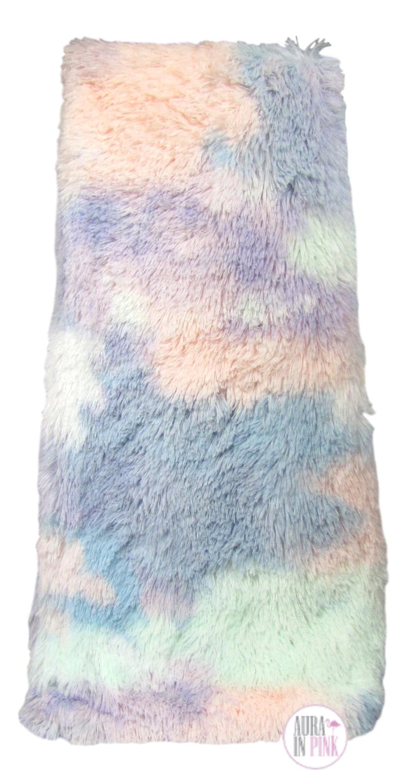 Cotton Candy Rainbow Pastel Lux Soft Faux Fur Throw Blanket 50