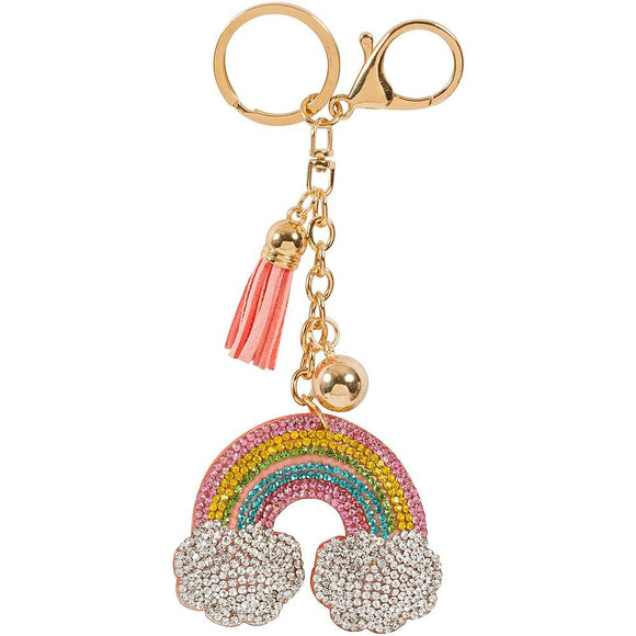 Sparkly Bling Rainbow Keychain - Aura In Pink Inc.