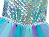 Tutu Dreams Mermaid Metallic Scales Aqua & Purple Tulle Tutu Dress w/Matching Tiara - Aura In Pink Inc.
