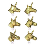 Metallic Gold & Silver Unicorn Iron Drawer Pulls Sets of 6