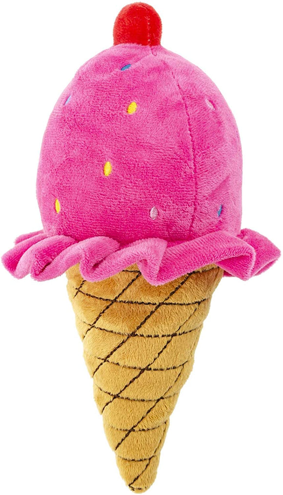 Metropawlin Pet Sprinkled Pink Strawberry Ice Cream Cone Squeaky Plush Dog Toy - Aura In Pink Inc.