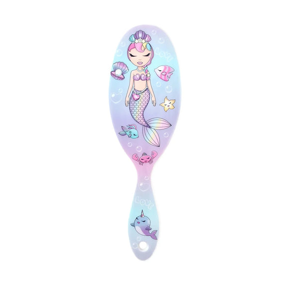 Miss Gwen's OMG Accessories Pastel Mermaid & Ocean Friends Hair Brush - Aura In Pink Inc.