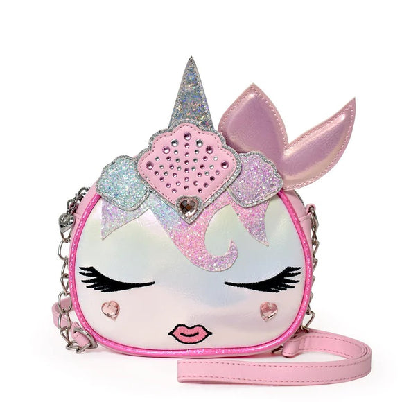 Miss Gwen's OMG Girls' Pink Gisel Rounded Crossbody Mermaid Bling Bag Purse - Aura In Pink Inc.