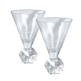 Modern Crystal Bling Hand-Crafted Stemless Cocktail & Champagne Glasses - Sets of 2