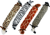 Multipet Katz Kuddlerz Safari Jumbo Crinkle Catnip Plush Cat Kicker Toys - Giraffe, Zebra, Leopard, & Cheetah Prints - Aura In Pink Inc.