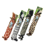 Multipet Katz Kuddlerz Safari Jumbo Crinkle Catnip Plush Cat Kicker Toys - Giraffe, Zebra, Leopard, & Cheetah Prints - Aura In Pink Inc.