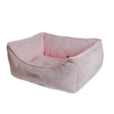 Nandog Pet Gear Luxury Rhinestone Bling Micro Plush Dog & Cat Pet Beds - Pink & Grey - Aura In Pink Inc.
