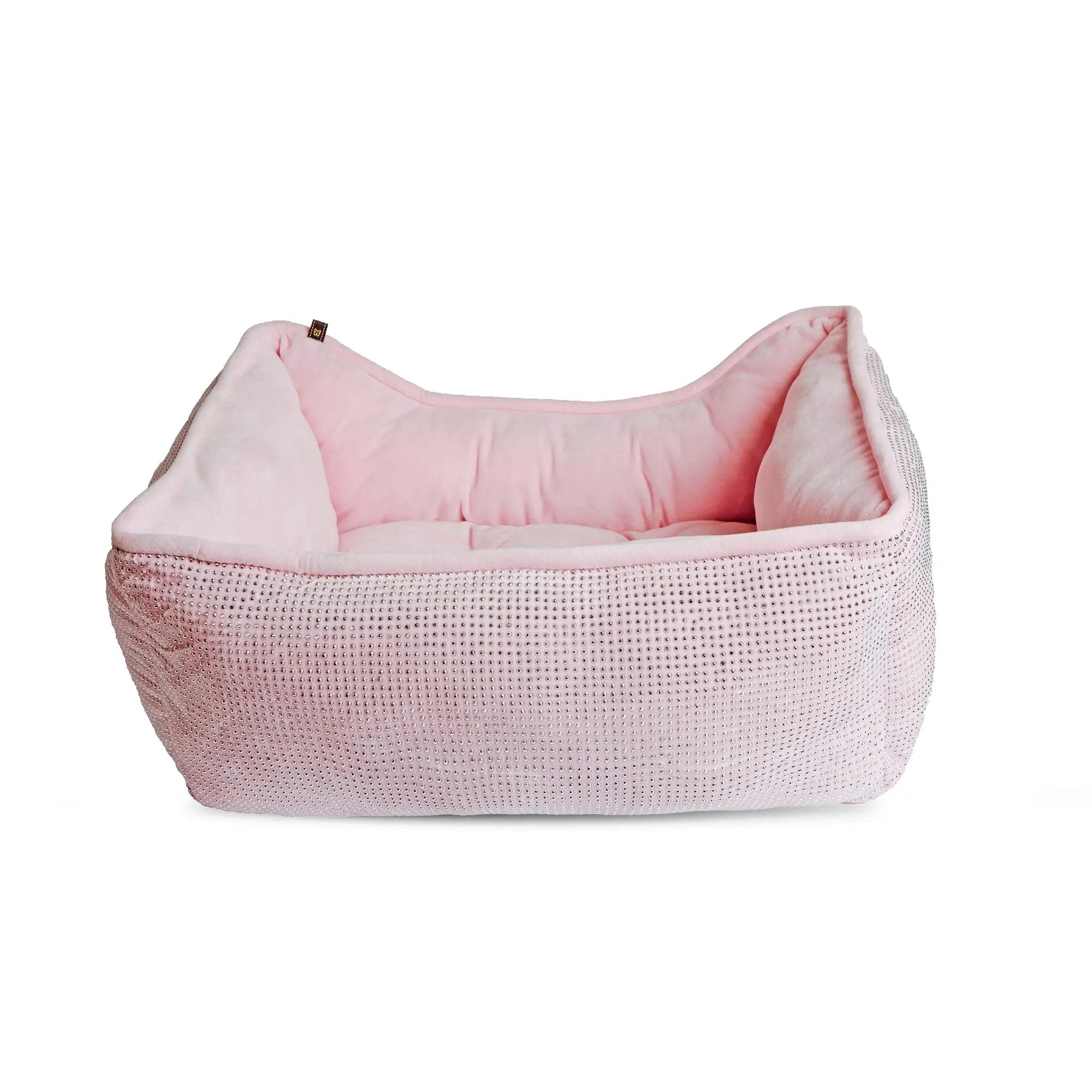 Nandog Pet Gear Luxury Rhinestone Bling Micro Plush Dog Cat Pet Beds Aura In Pink Inc