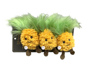 Nandog Pet Gear Mini Pineapples Trio Squeaky Plush Pet Dog Cat Toys Set