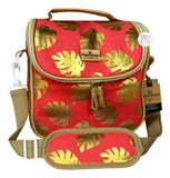 Natural Elements Contemporary Living Metallic Gold Flamingos, Jungle Leaves, & Palm Trees 6-Pk XL Insulated Cooler Lunch Tote Bags - Aura In Pink Inc.