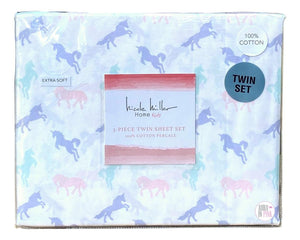 Nicole Miller Home Kids Pastel Unicorns 3-Pc Twin Sheet Set - Aura In Pink Inc.