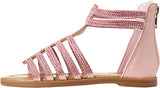 Nicole Miller Stepping Stones Pink Rhinestone Bling Gladiator Toddler Girls Sandals - Aura In Pink Inc.