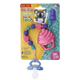 Nuby Pink Cupcake Soft Silicone Pacifinder Baby Teether & Beaded Clip Combo Pack - Aura In Pink Inc.