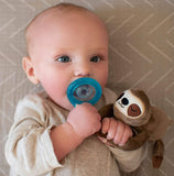 Nuby Snuggleez Plush Sloth Cherry Shaped Natural Flex Silicone Pacifier 0-6 Months - Aura In Pink Inc.