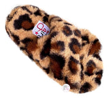 Olivia Miller Leopard Print Faux Fur Plush Girls Slippers - Size 1 - Aura In Pink Inc.