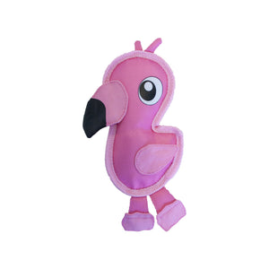 Outward Hound Pink Flamingo Fire Biterz Durable Nylon K9 Tuff Guard Invincible Squeaker Dog Toy - Aura In Pink Inc.