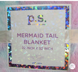 P.S. From Aeropostale Cotton Candy Pastel Iridescent Sequin Mermaid Tail Blankets - Aura In Pink Inc.
