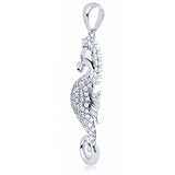 Italian Fine Sterling Silver CZ Seahorse Necklace - Aura In Pink Inc.