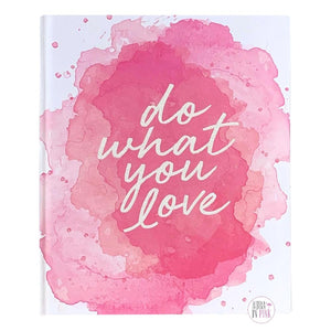 Paper Tales Iridescent Glitter Scripted Do What You Love Pink Watercolor Hardcover Sketchbook - Aura In Pink Inc.