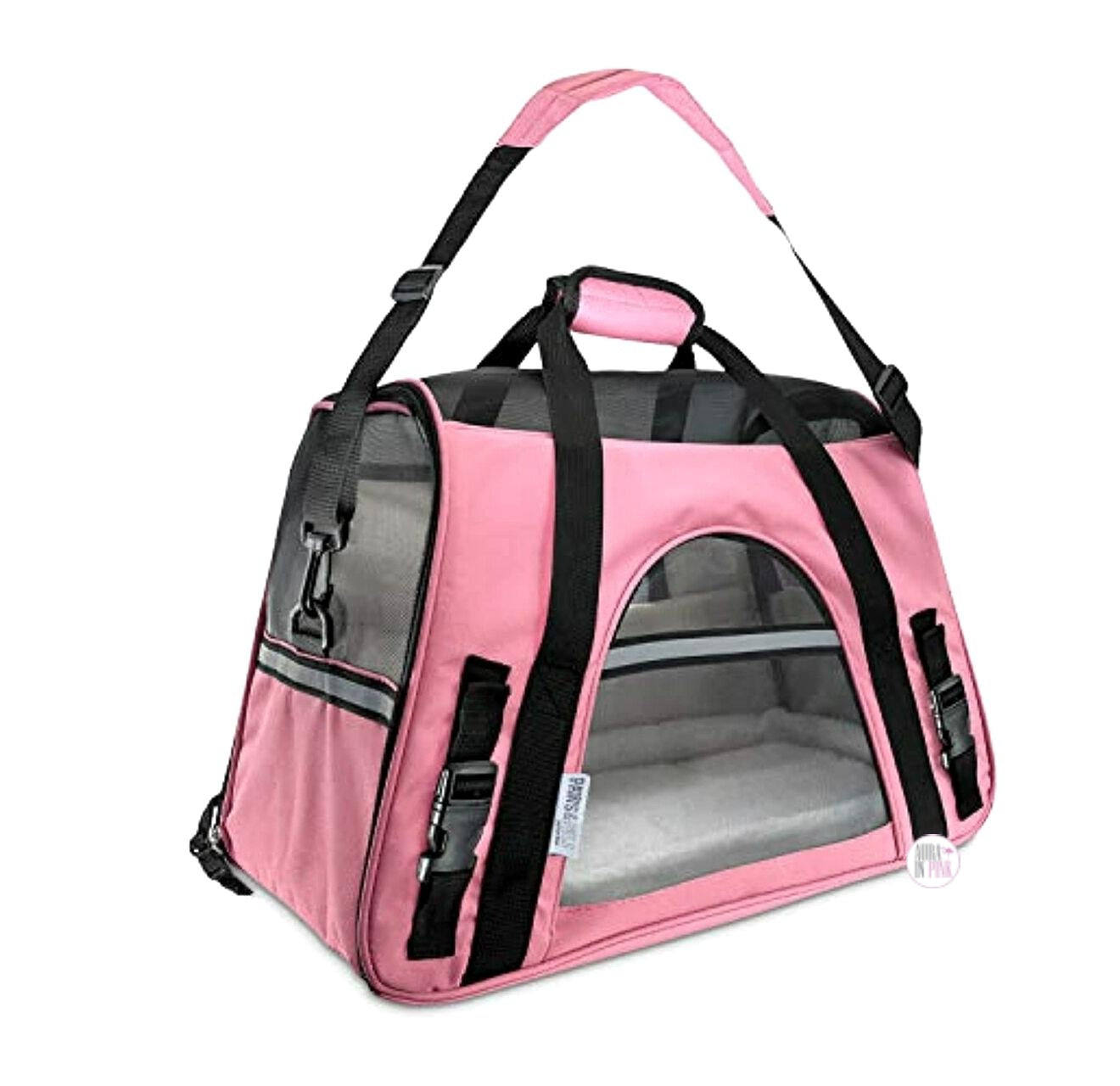 Paws & Pals Airline Approved Pink Cozy Commuter Soft Pet Travel Carrier Bag