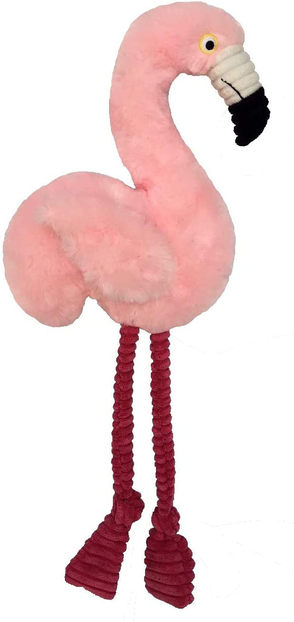 Pet Love Pink Flamingo Squeaky Plush Premium Dog Toy - 26 Inches - Aura In Pink Inc.