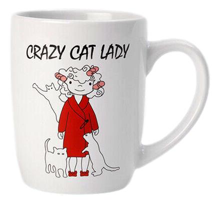 Petrageous Designs Crazy Cat Lady Handcrafted Large Stoneware Ceramic Coffee Mug - Aura In Pink Inc.