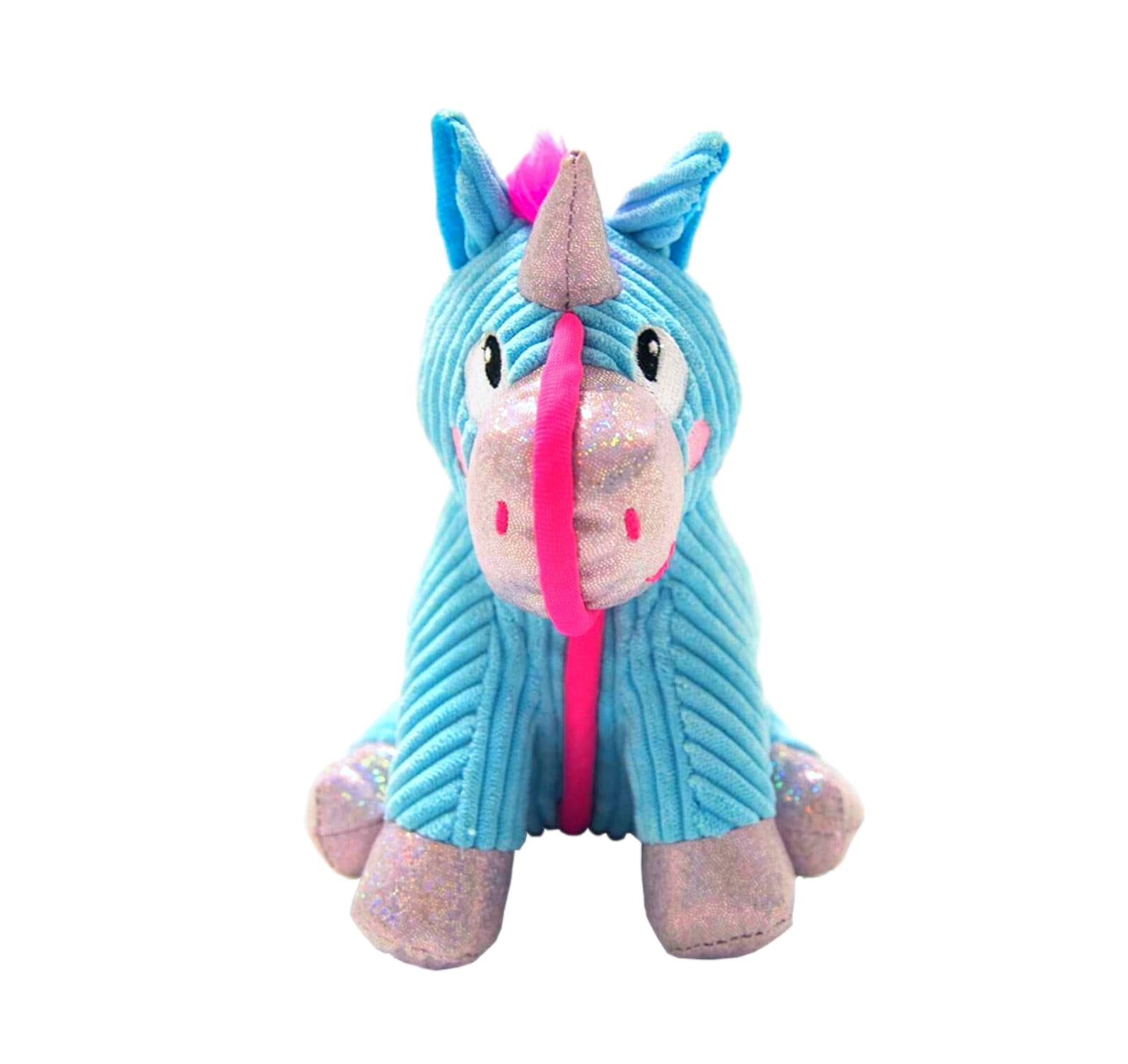 Petstages Corded Seamz Unicorn Squeaky Plush Dog Toy Aura In