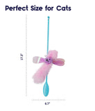 Petstages Fairy Flutter Pink Feather Crinkle Wings Flutter Action Catnip Cat Teaser Wand - Aura In Pink Inc.