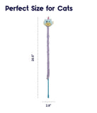 Petstages Flutter Unicorn Lure Teaser Wand Catnip Cat Toy w/4 Foot Long Crinkle Tail - Aura In Pink Inc.