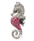 Pink Crystal Seahorse Silver-Tone Keychain - Aura In Pink Inc.