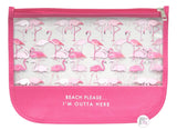 Pink Flamingo Beach Please, I'm Outta Here Travel Organizer - Aura In Pink Inc.