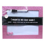 Pink, Silver, & Gold Glitter Magnetic Dry Erase Boards w/Marker & Magnets