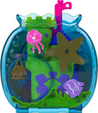 Mattel Polly Pocket Micro Polly Mermaid Underwater Theme Bubble Aquarium 20-Piece Set