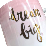 Portobello By Design Dream Big Ombre Pink & White Bone China Coffee Mug