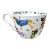 Portobello By Design Life Is Better With A Dog Bandanas & Sweaters White Bone China Coffee Mug