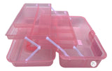 Precision Beauty 3-Tier Glitter Beauty Accessories Organizers - Charcoal Grey, Hot Pink, Candy Pink - Aura In Pink Inc.