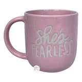 Prima Design She's Fearless Pink Inspirational Large Ceramic Coffee Mug