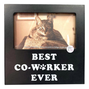 Primitives By Kathy Best Co-Worker Ever Black Wooden Pet Cat Dog Photo Frame