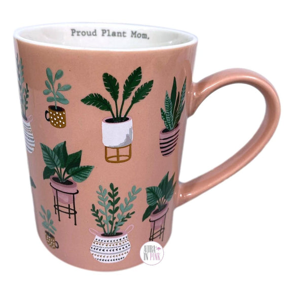 Kaffeetasse „Proud Plant Mom“ in Rosa, aus Porzellan