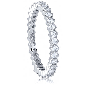 Sterling Silver CZ Eternity Ring - Aura In Pink Inc.