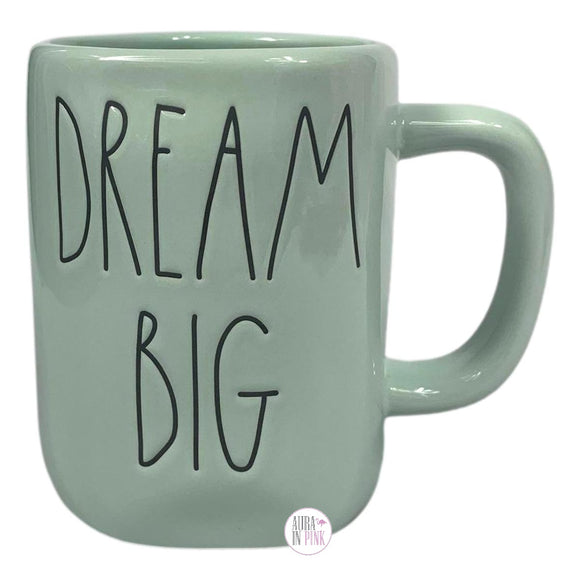 Rae Dunn Artisan Collection by Magenta Dream Big Green Glazed Ceramic Coffee Mug
