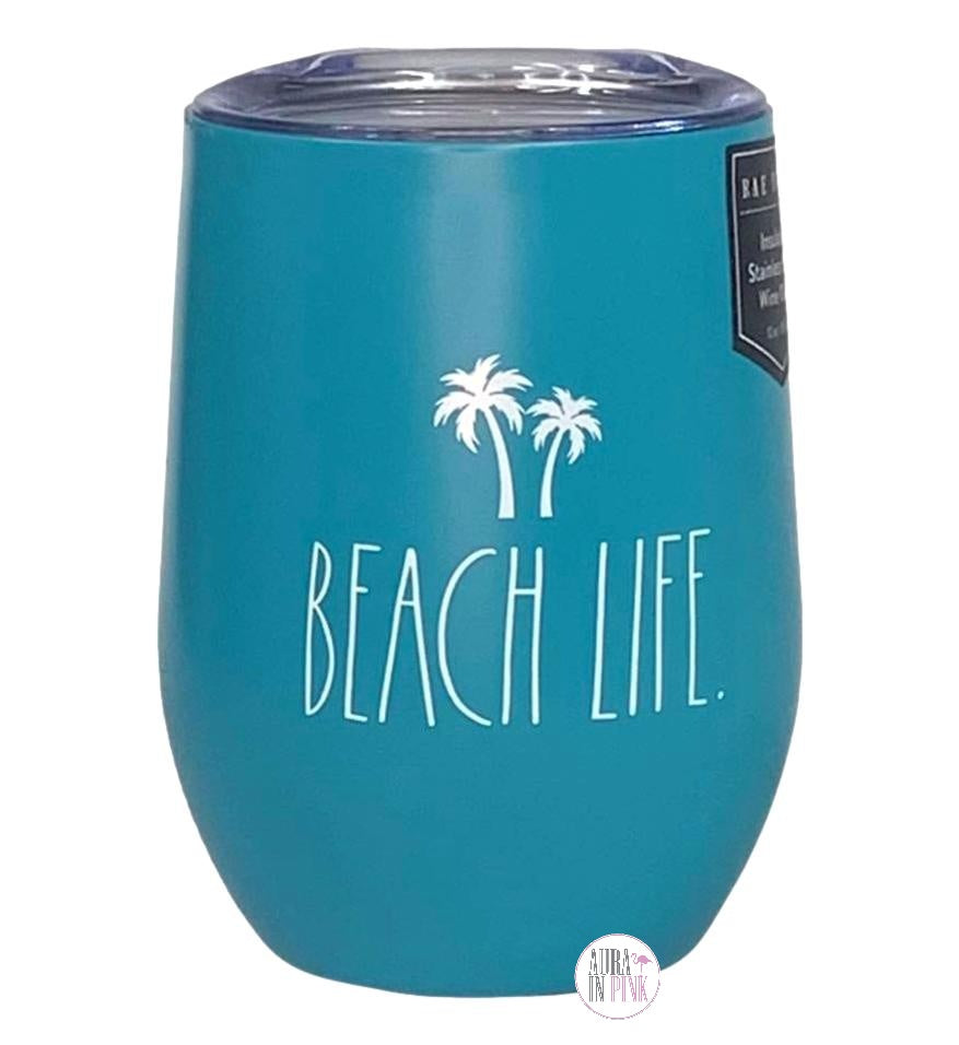 Always Beach Time Insulated Plastic Wine Goblet Lid & Straw - 25266A