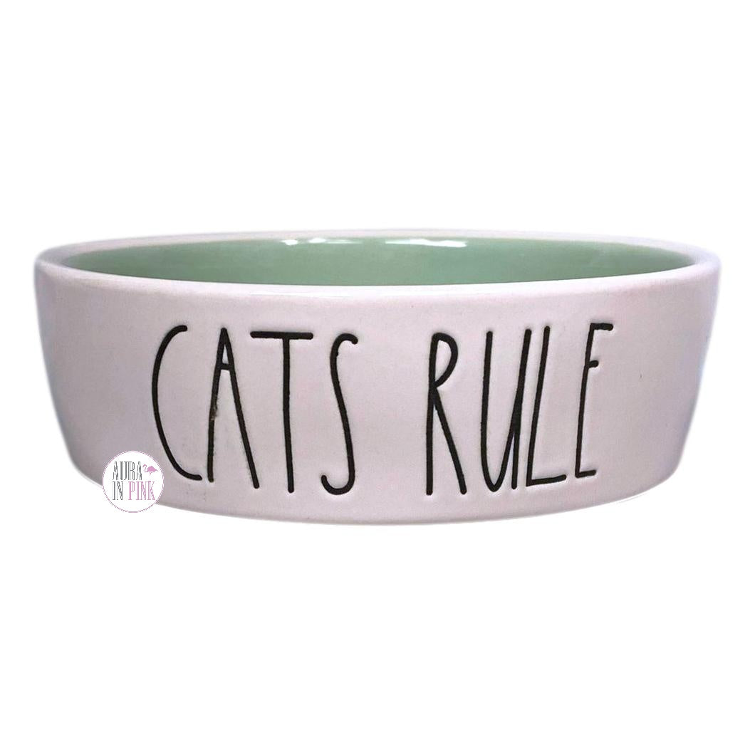 Rae Dunn Ceramic Pet Bowls The Boss Hangry Thirsty Meow Catitude Aura In Pink Inc